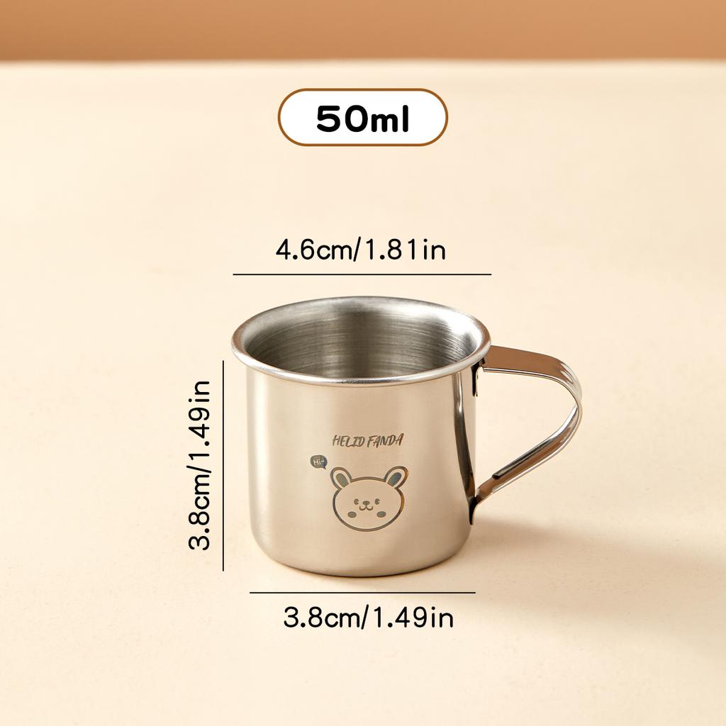 Mini Cute Children Mug With Handle Durable Anti Drop 304 Stainless Steel Milk Coffee Cup Anti Scalding Drinking Cup Drinkware