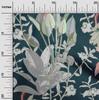 oneOone Cotton Cambric Dark Teal Blue Fabric Tropical Floral Sewing Material Print Fabric By The Yard 42 Inch