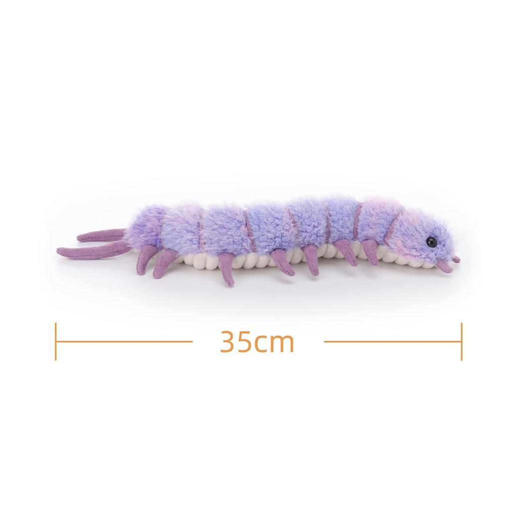 Apricot Lamb Purple Evil Centipede Plush Toy for Kids, Soft and Cute, Fluffy Purple Evil Centipede for Girls and Boys, 35cm
