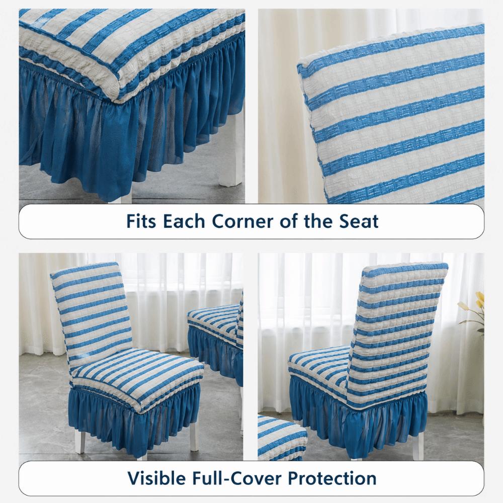1PC Seersucker Chair Cover Elastic Stretch Chair Slipcover Kitchen Hotel Wedding Banquet