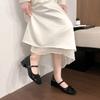 Fashion Chunky Mary Jane Shoes Women 2025 New Butterfly-knot Elegant Ballet Shoes Retro High Heels Dress Shoes Zapatos De Mujer