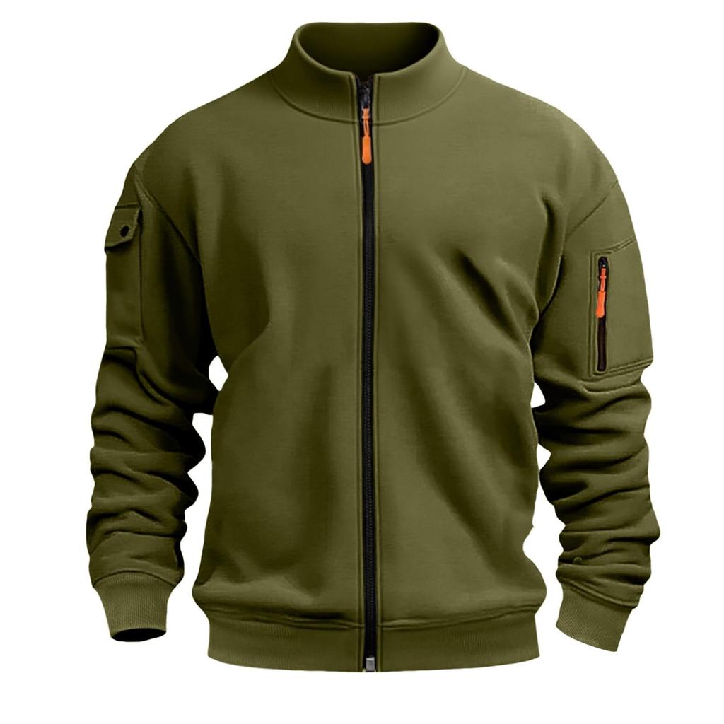 Mens Full Zip Sweatshirts And Tall Casual Stand Collar  Workout Jackets Outdoor Lightweight Athletic Coat
