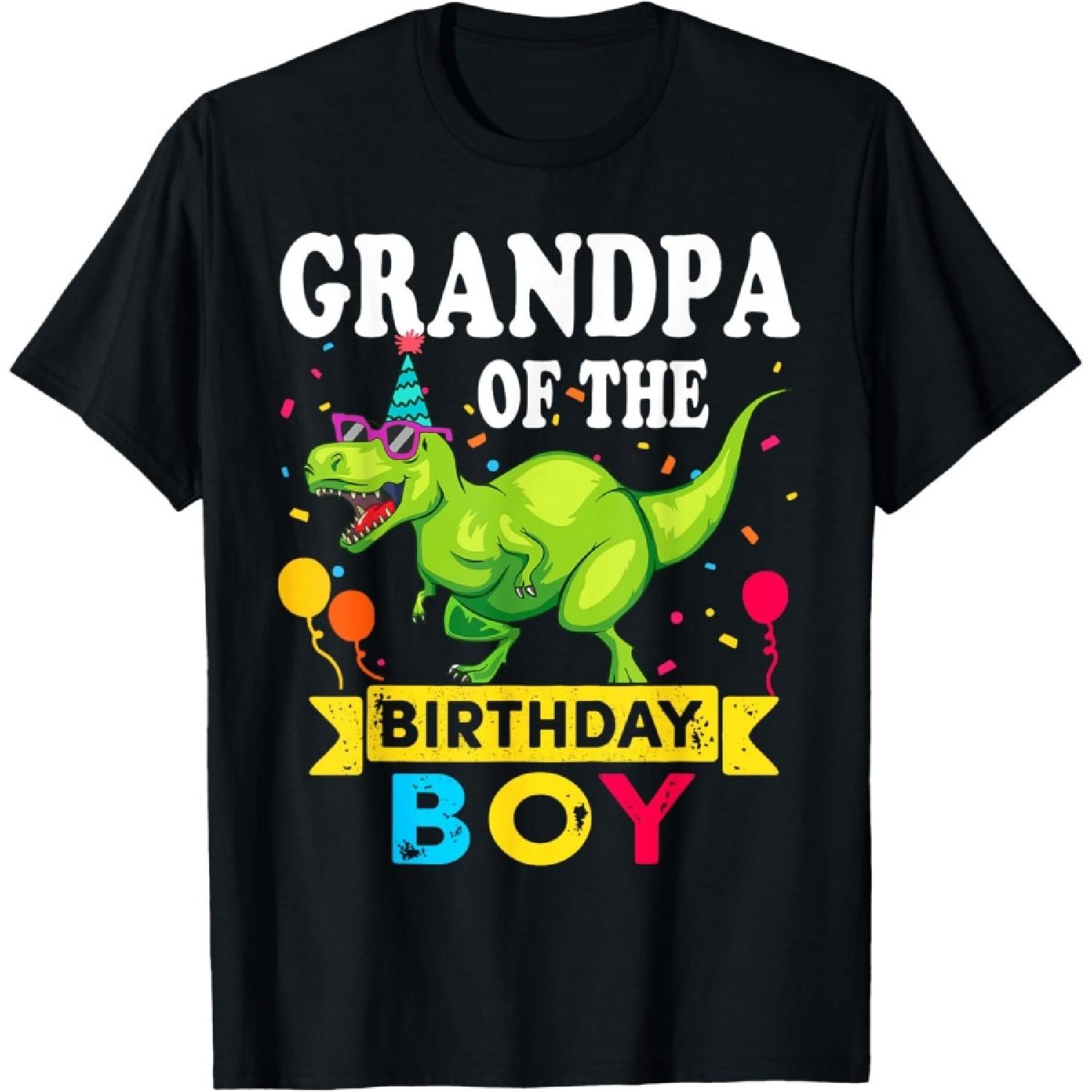Grandpa of the Birthday Boy T-Rex RAWR Dinosaur Birthday boy T-Shirt S