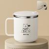 Double Wall Insulated Coffee Cup Portable 304 Stainless Steel Drinking Cup Leak Proof Milk Coffee Mug With Handle&Llid-Homeclub