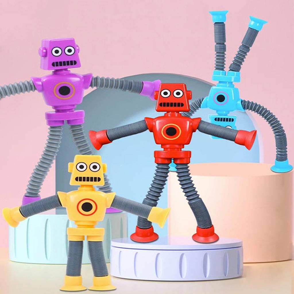 Pull & Stretch Telescopic Tube Fidgets Robot Toy for Kids Free Bend Anxiety Reduce Finger Toy for Autisms ADD Decompress