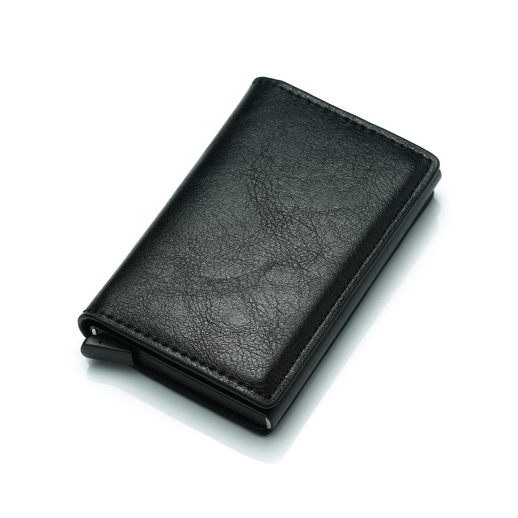 Portacarte Uomo Con Protezione RFID – Porta Bancomat E Monete – Pelle PU Sottile – Nero