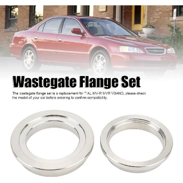 Wastegate Inlet Flange 44mm Wastegate Flange Set Stainless Steel Inlet Outlet V Band Weld Kit Replacemet for Tial Mv R Vband