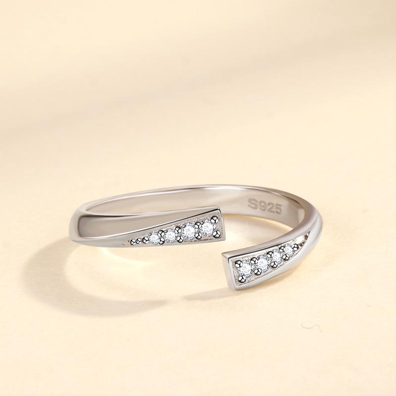 S925 Sterling Silver Mobius Couple Rings - Simple Korean Japanese Style, Versatile Plain Band Jewelry Gift Adjustable Open