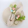 Easter Bunny Eggs Napkin Ring Spring Home Decoration Artificial Plants Napkin Holder Buckles 2025 Happy Easter Party Supplies