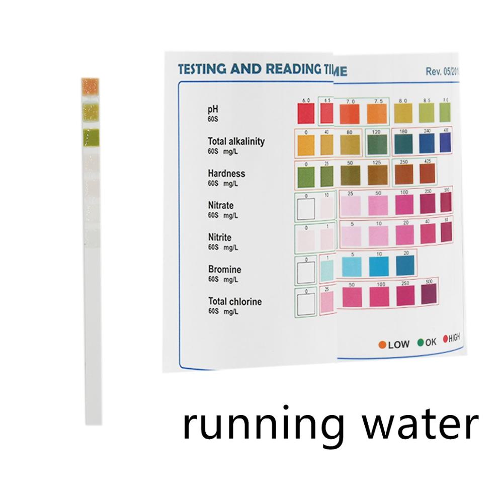 50pcs/Set 7 in 1 pH Test Strip for Swimming pool PH Paper Tester Water Test Strips Chlorine Bromine Measuring Tool Alkaline Acid