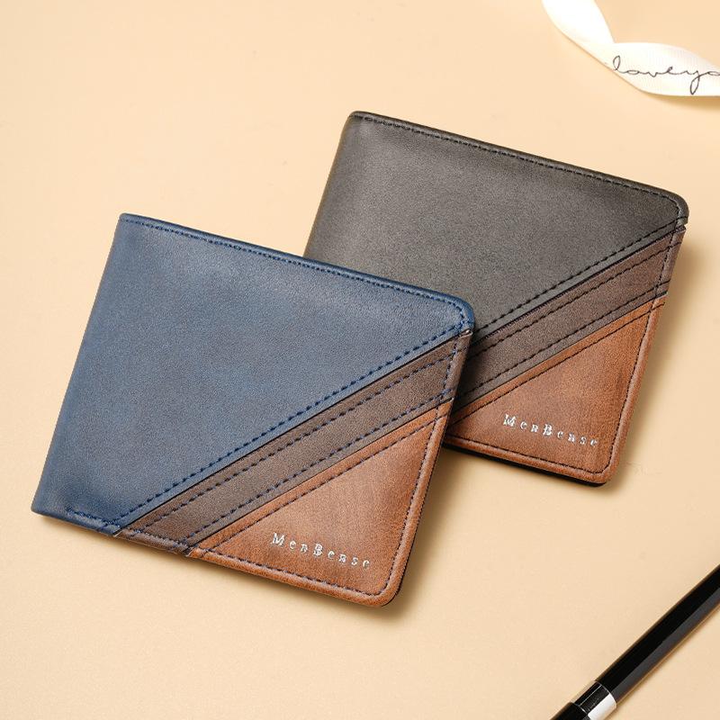 New Men'S Wallet Men'S Short Wallet Middle-Aged And Youth Wallet Large Capacity Multi-Card Wallet
