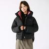 2026 Winter Short Hooded Color Block Padded Cotton Jacket Women Loose Fit Sporty Warm Couple Coat