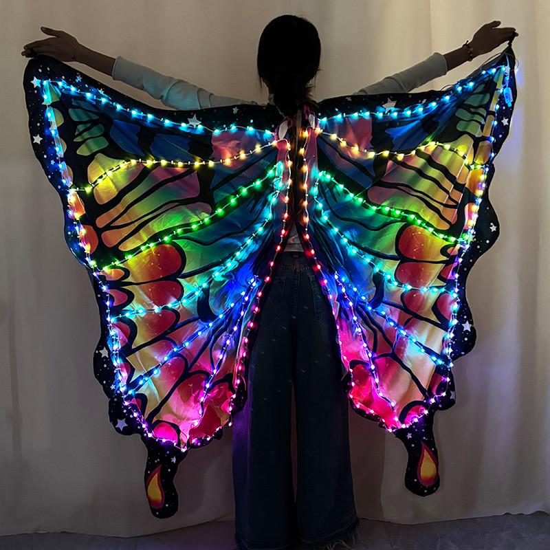 Fantasievolle LED-Schmetterlingsflügel mit Fernbedienung für Bauchtanzkostüme