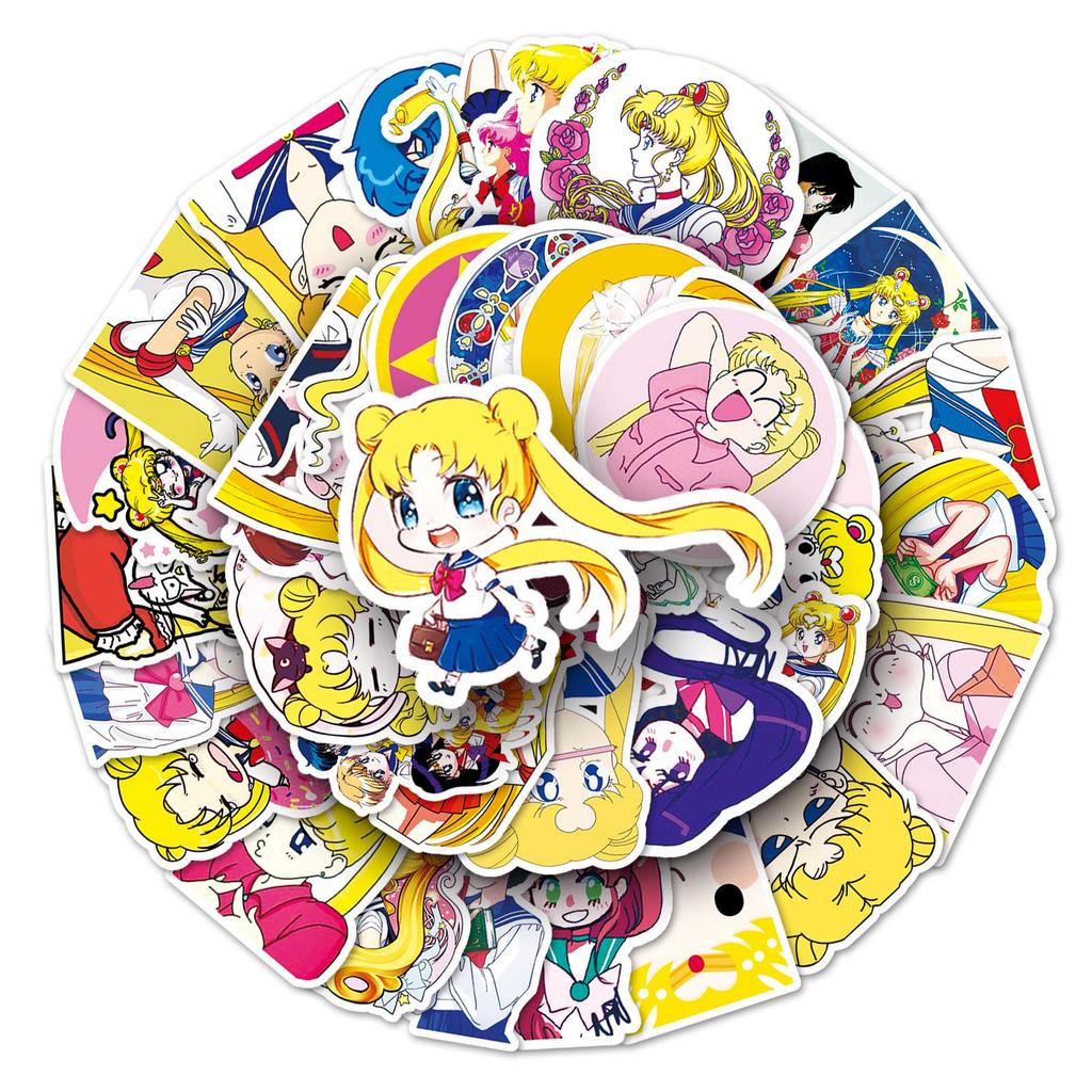 51 Cute Sailor Moon Stickers: Japanese Anime Decor for Water Bottles, Journals, and Resin Crafts