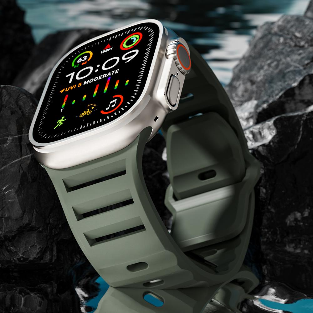 Sport Silikonband für Apple Watch Ultra 2 Strap 49mm 45mm 44mm 42mm Correa Smartwatch Armband iWatch Serie 9 8 7 6 5 SE