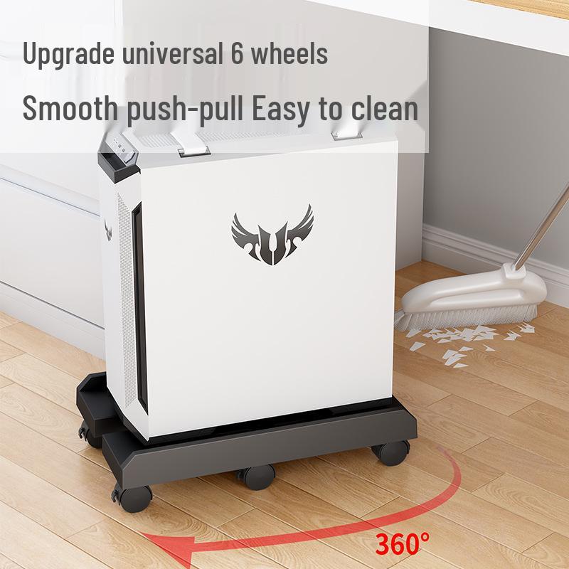 Adjustable Desktop PC Stand with Wheels and Cooling