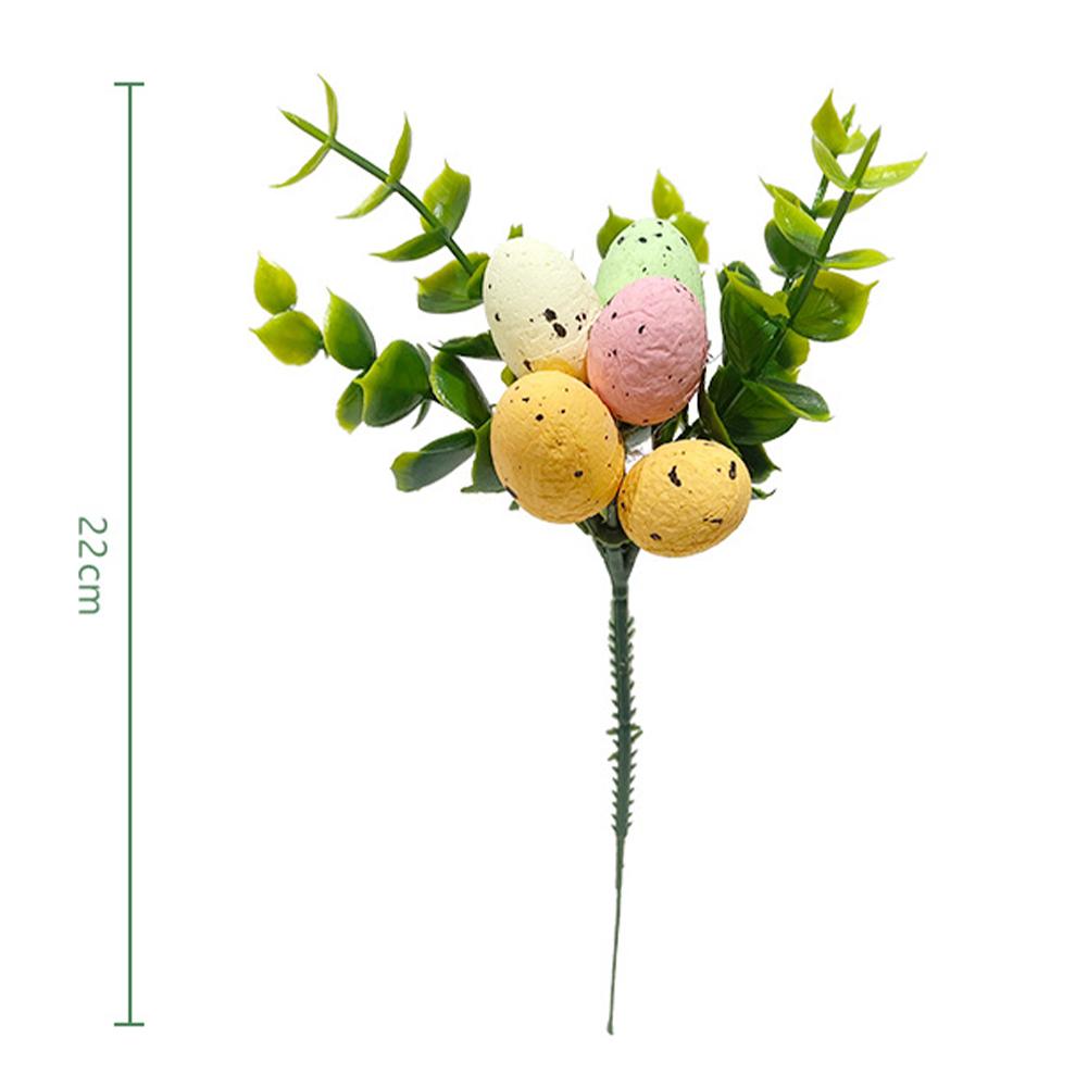 5pcs Artificial Branches With Easter Eggs Decorative Floral Stems For Floral Arrangement Decoration