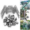 100Pcs Greenhouse Glass Clamps Stainless Steel Clips Greenhouse Glass Window Pane Glazing Z & W Stainless Steel Fixing Clip