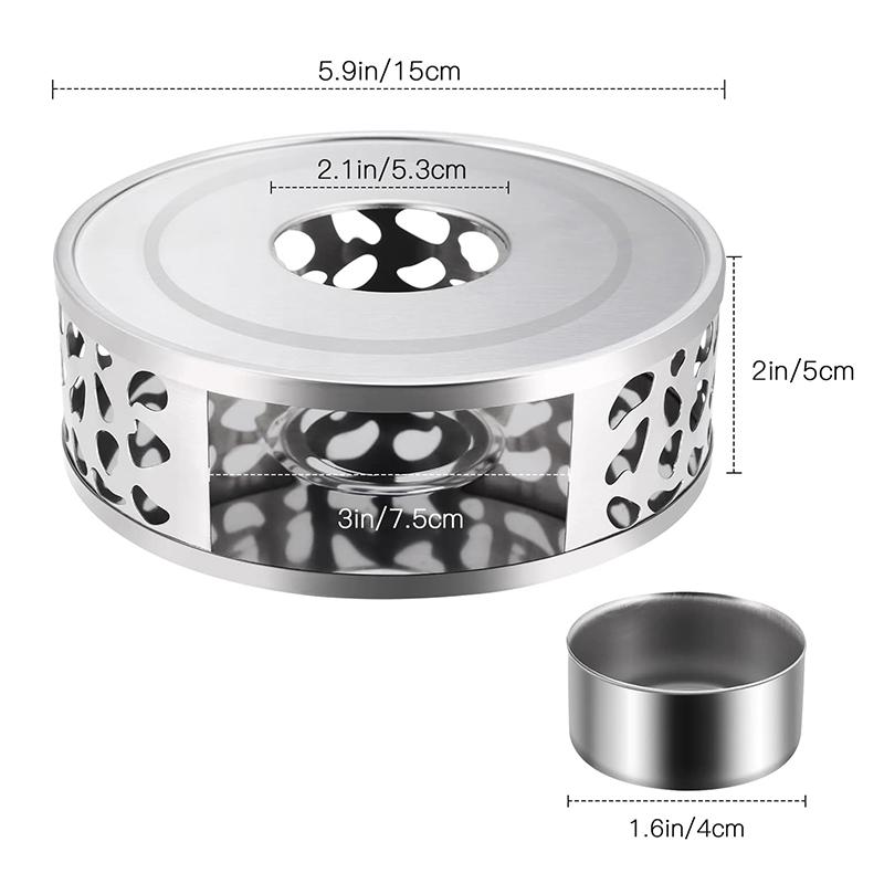 Stainless Steel Tea Teapot Stand Heater Candle Round Base Heater Coffee Milk Candle Holder Stove Crazy Volcano Oil