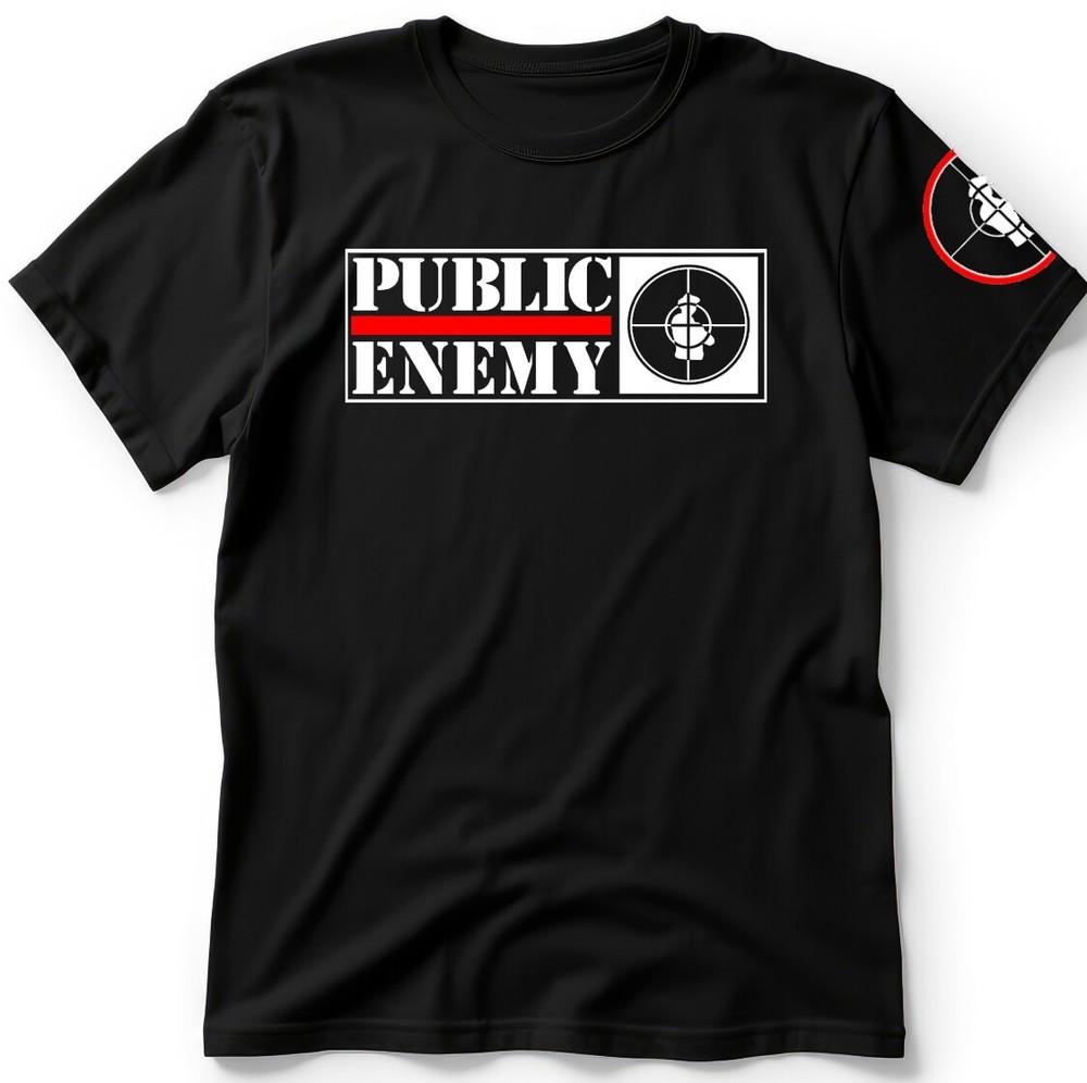 

ФУТБОЛКА PUBLIC ENEMY. ЧЕРНАЯ ФУТБОЛКА. ЧАК Д, ФЛЕЙВОР ФЛЕЙВ. БОРИСЬ С ВЛАСТЬЮ, SPIKE Унисекс Футболка L