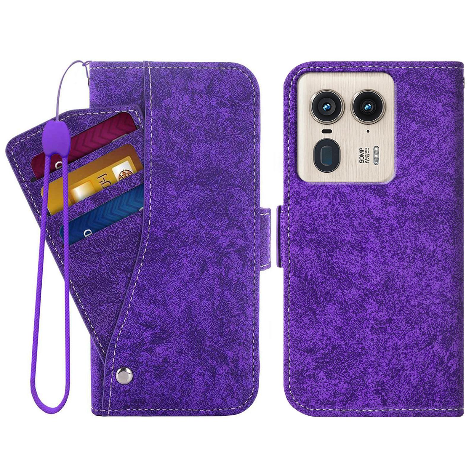 

For Motorola Edge 50 Ultra 5G Case Water-ink Painting Wallet PU Leathe Phone Cover with Rotating Card Slots