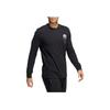 Adidas Letter Print Cotton Knit Crew Neck Long Sleeve Pullover Men Tops Black HC7567