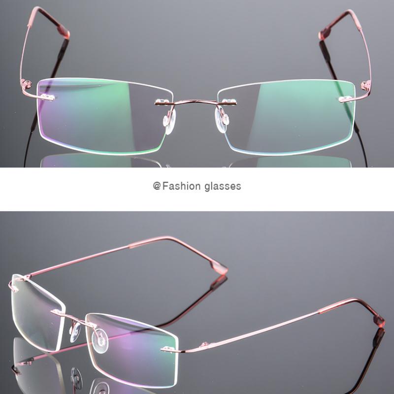 Ultralight Frameless Eyeglasses Titanium Alloy TR90 Glasses Frame Men High Quality Super Stretch Metal Temple Eyeglasses Frame