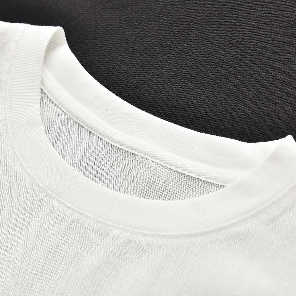 Haut décontracté à manches longues en chanvre blanc Tencel lin pour femme Rain Dew