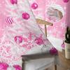 Winter Pink Christmas Ball Christmas Tree Snowflake Sheer Curtains Living Room Bedroom Kitchen Decor Window Voiles Tulle Curtain
