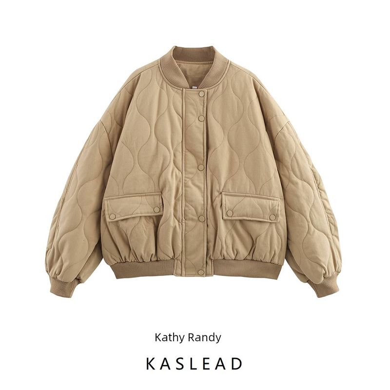 Kaslead New Women Clothes Western Style Fashion Cotton-padded Jacket Loose Pilot Shoulder Width Outerwear 4088246