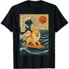 Pomeranian_ Surfing Japanese Wave T-Shirt
