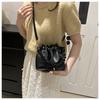 Chic Street Style Women's Bucket Bag 2024 New Trendy Pu Leather Handbag