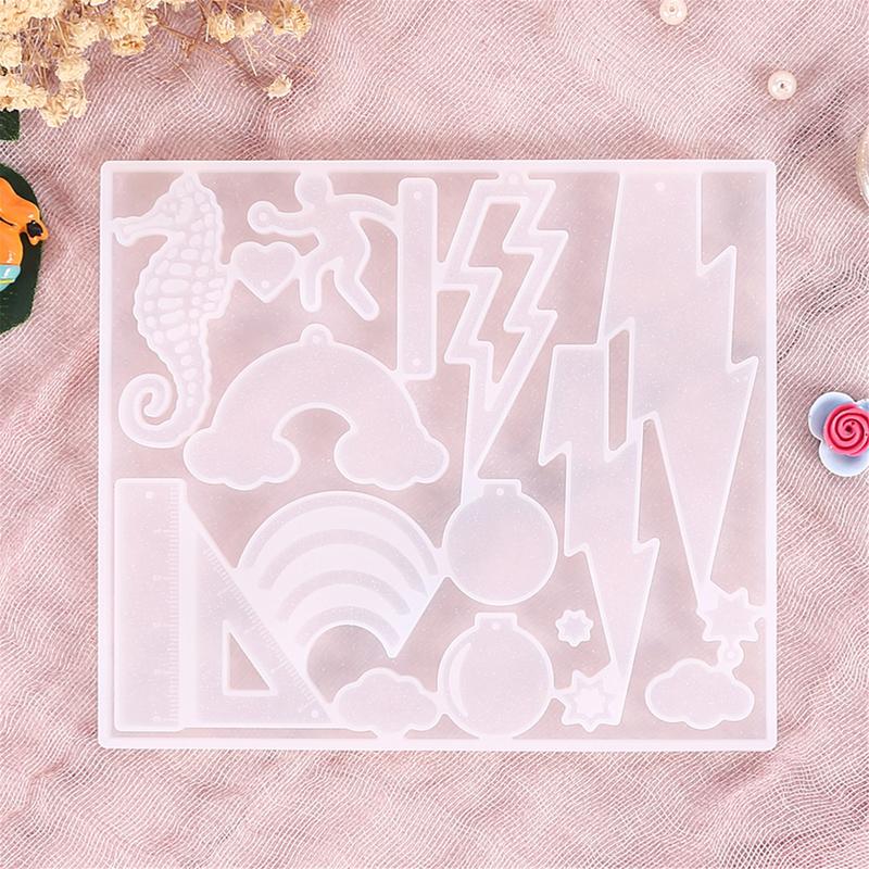 DIY Kristall Epoxy Form Blitz Regenbogen Seepferdchen Silikonform Harzform Schmuck Backwerkzeuge Für Tischdekoration