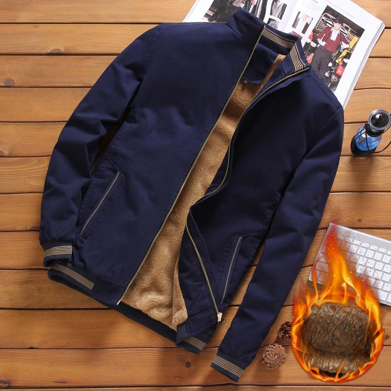 Autumn, Winter and Winter Pure Cotton Men's Jacket Casual Loose Jacket Men's Fleece Thickened Korean Version Men's Top
