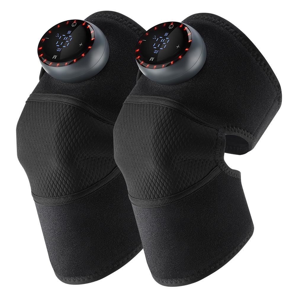 3 In 1 Vibration Heated Shoulder Knee Massager Electric Heating Knee Pads Elbow Knee Massage Device Thermal Shoulder Brace 2PCS