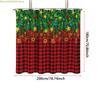 1pc Christmas Green Grid Print Waterproof Shower Curtain Partition Privacy Hanging Curtain 12 Hook Multiple Sizes