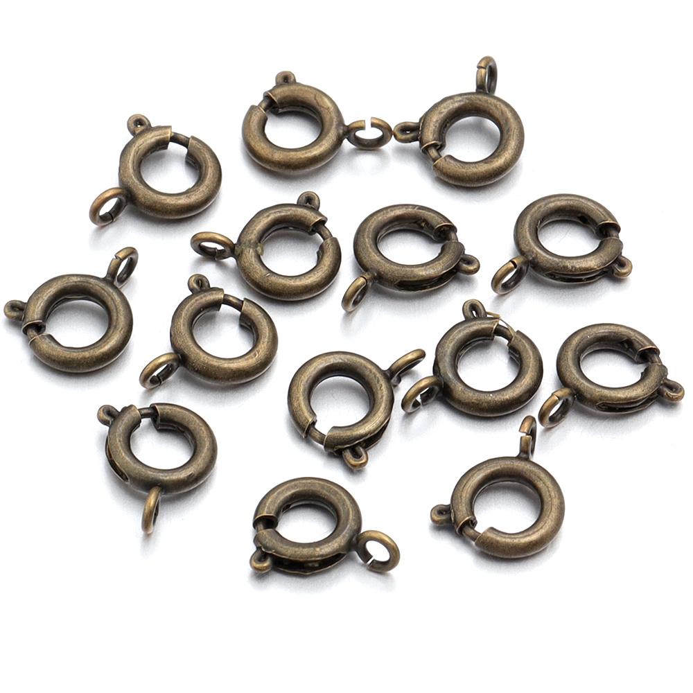 10 Stück/Los Runde Federringe aus Kupfer Schlüsselanhänger Haken Schnallen Endverbinder Für Armband Halskette DIY Schmuckherstellung Zubehör
