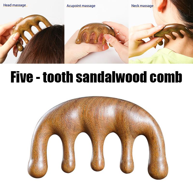 

Массажная расческа для кровообращения, расческа из зеленого дерева, сандалового дерева, меридиан головы, расслабляющий антистатический инструмент для укладки головы, меридиан