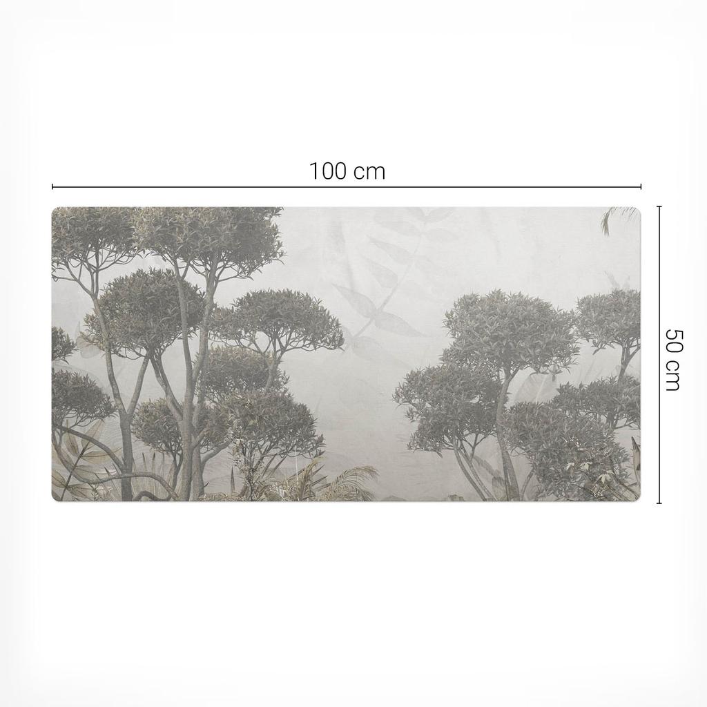 Protective Tabletop Mat with Fashionable Print Subtle Tropical Forest 100X50 Cm