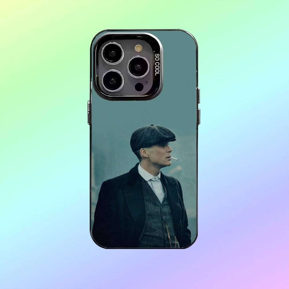 P-PeakyS T-Thomas Shelby Blinders Phone Case For iPhone17,16,15,14,13,12,11 Plus,Pro Max Colored Silver Phone Case