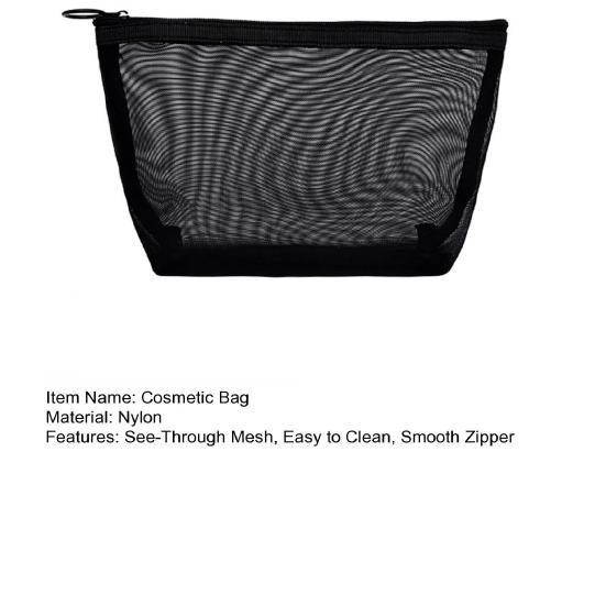 Mesh Cosmetic Bag Purse Organizer Pouch See-Through Travel Makeup Bag Toiletry Organizer for Skincare Products Cosmetics