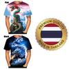 Dragon Muay Thai T-Shirt Kick Boxing 3D Print Vintage Training Quick Dry Men Women Unisex Short Sleeve Round Neck MMA Mix Martial Art