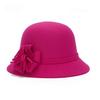 Women Retro Flower Bowler Hat Solid Color Cap for Party Prom Cocktail Travel