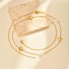 Stackable Stainless Steel Long Chain Necklace Imitation Pearl Heart Charm Sweater Chain, Fashion Aesthetic Jewelry for Women