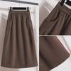 280g Women's High-Waist Imitation Cotton Skirt - Autumn/Winter, Plus Size, Slim Fit for Moms and Curvy Figures