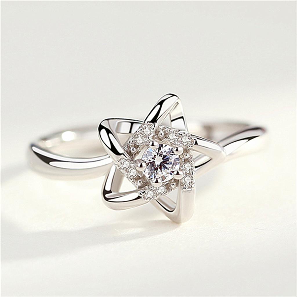 Five -Pointed Star Ring For Women ,Plated Jewelry ,Star Open Ring ,Adjustable Mouth ,Trendy Student 