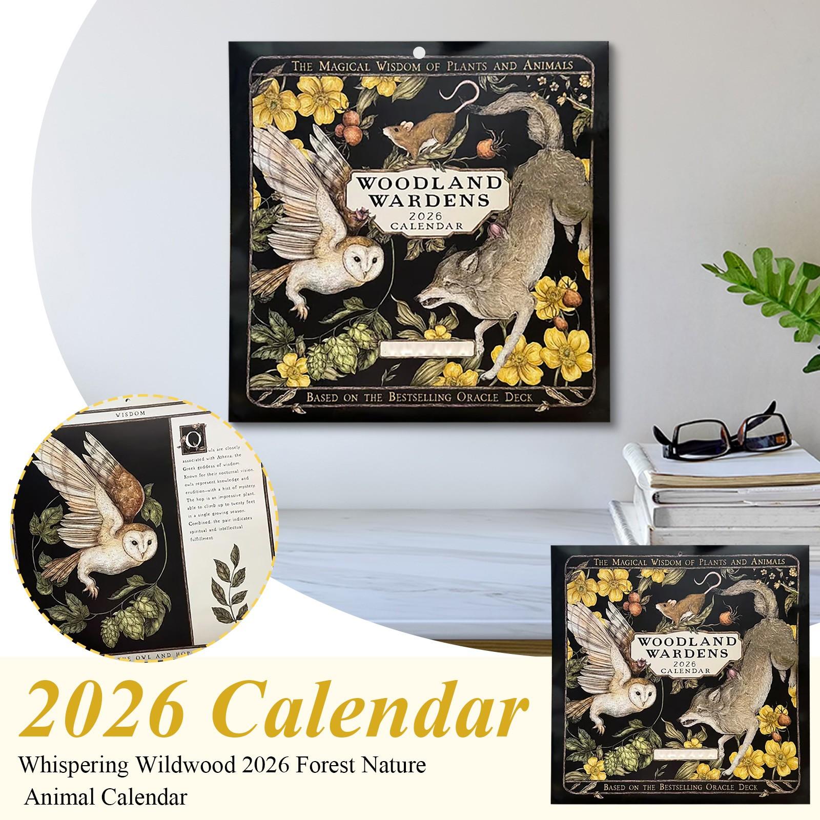 

Шепчущий 2026 Календарь Лес Природа Животные Календарь One Size