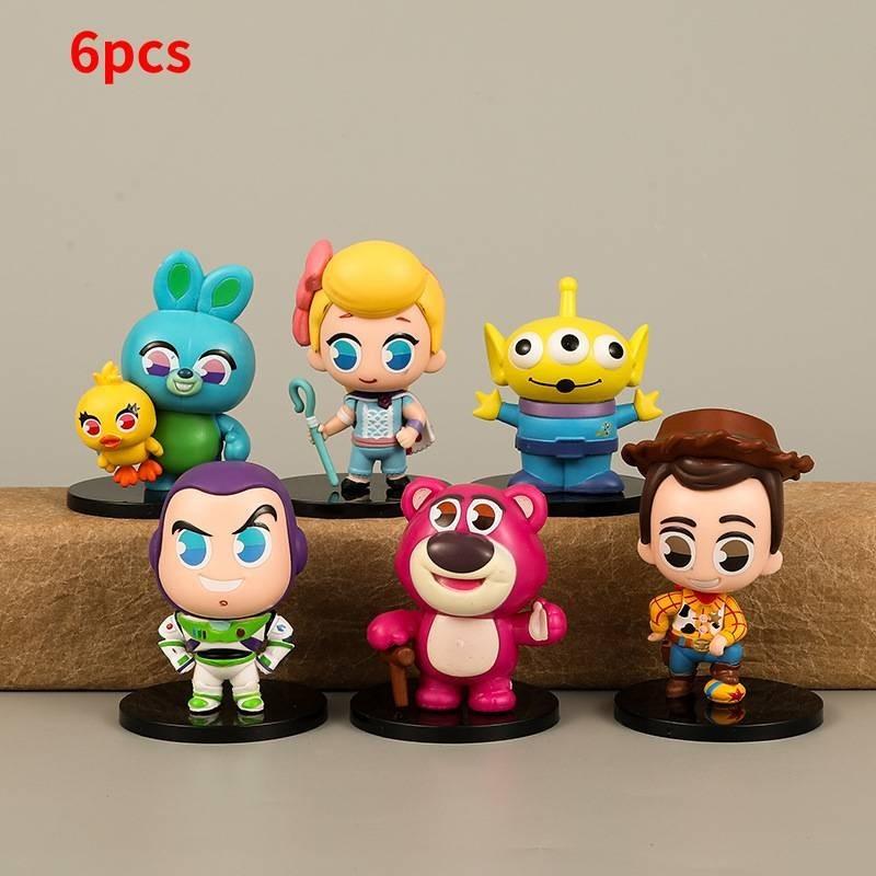 Charming Pink Bear Rabbit Alien Cartoon Figurines Pvc Anime Characters 8cm Set