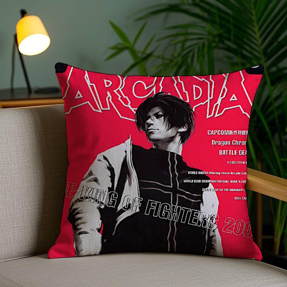 K-KOF The King of F-Fighter Pillow Case Office Sofa Dorm Chair Back Short Plush Double-sided Printing Home  Cushion Cover