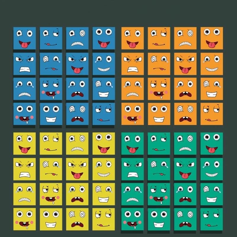 Kids Educational Toys Emotion Change Blocks Expressions Puzzles Children Cube Games Early Learning Montessori Geometry Face